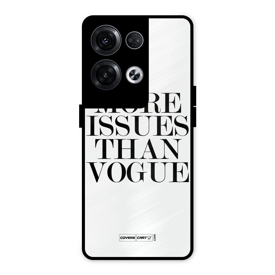 More Issues than Vogue (White) Metal Back Case for Oppo Reno8 Pro 5G