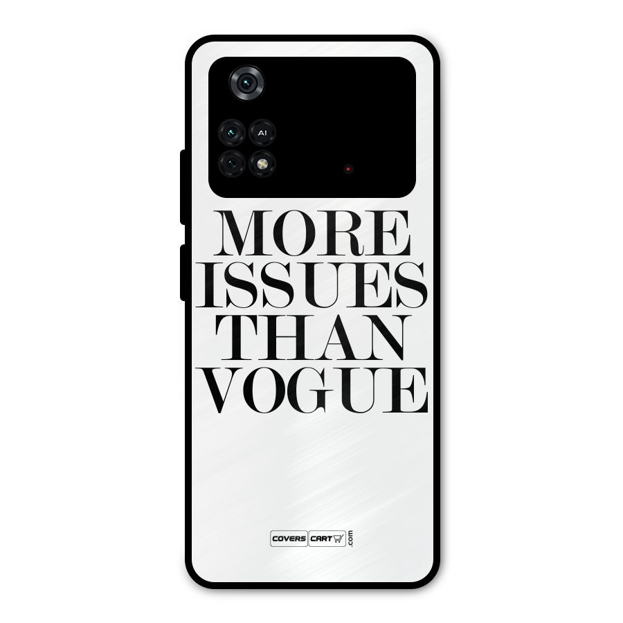 More Issues than Vogue (White) Metal Back Case for Poco M4 Pro 4G