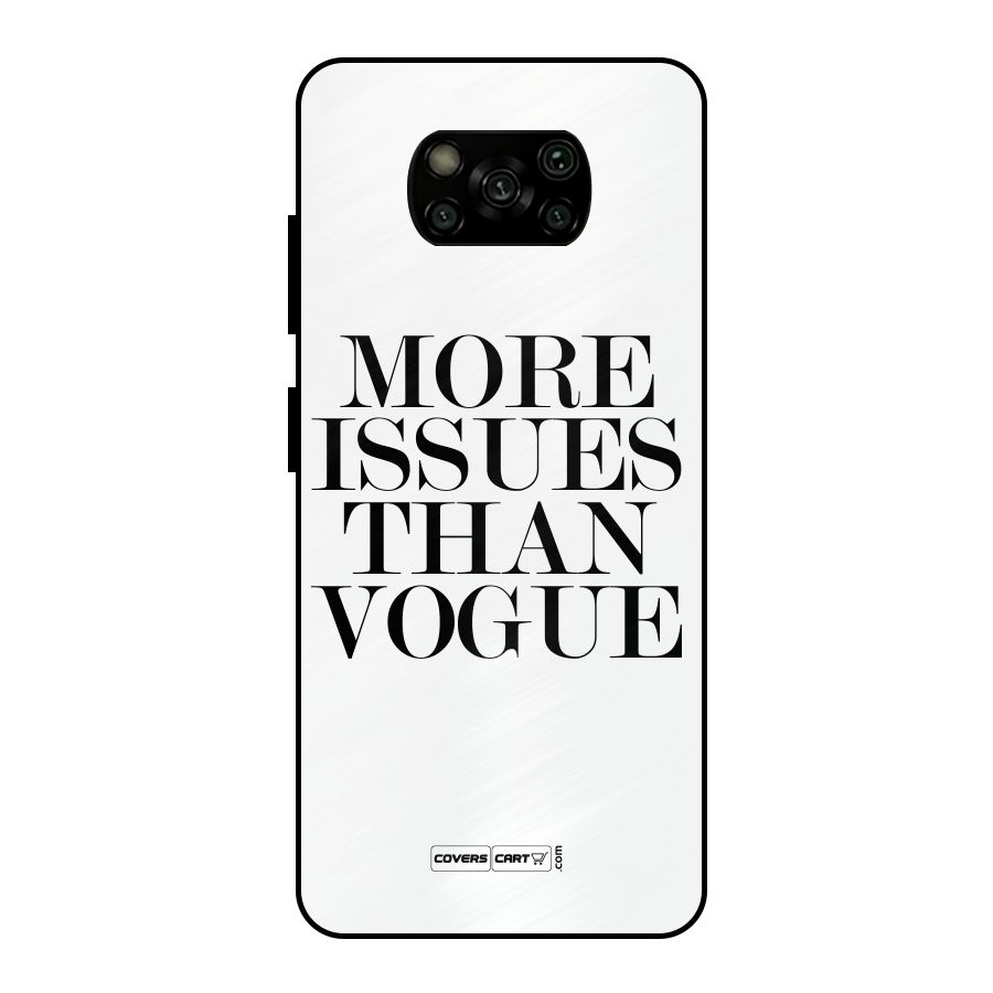 More Issues than Vogue (White) Metal Back Case for Poco X3