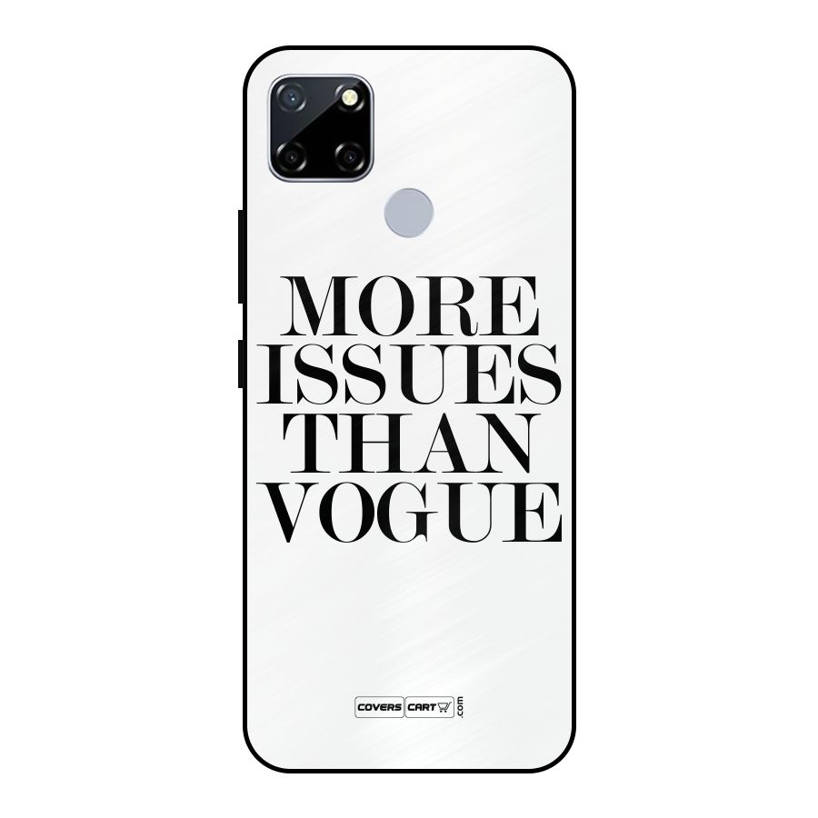 More Issues than Vogue (White) Metal Back Case for Realme Narzo 30A