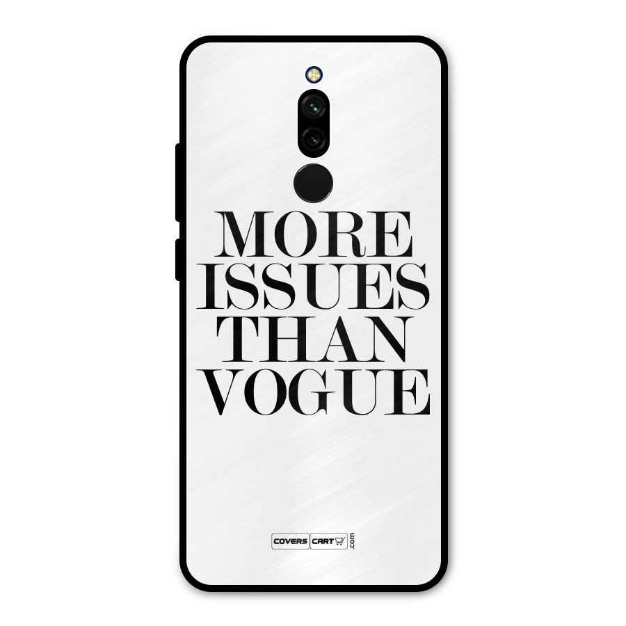 More Issues than Vogue (White) Metal Back Case for Redmi 8