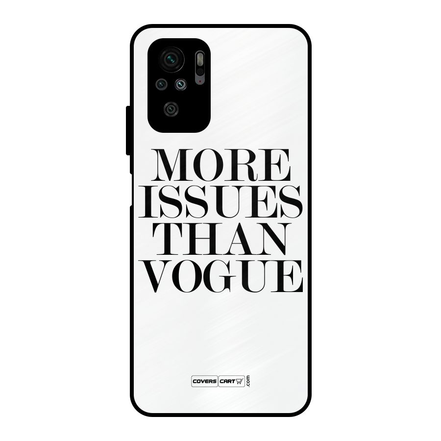 More Issues than Vogue (White) Metal Back Case for Redmi Note 10S