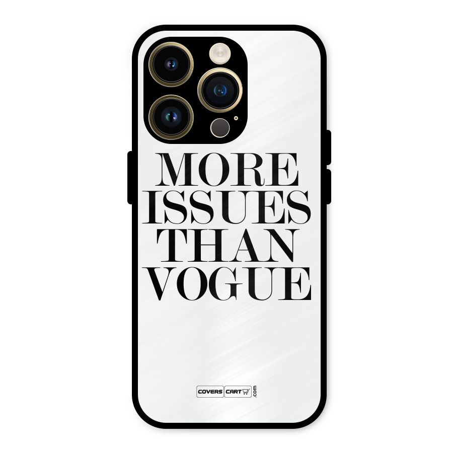 More Issues than Vogue (White) Metal Back Case for iPhone 14 Pro