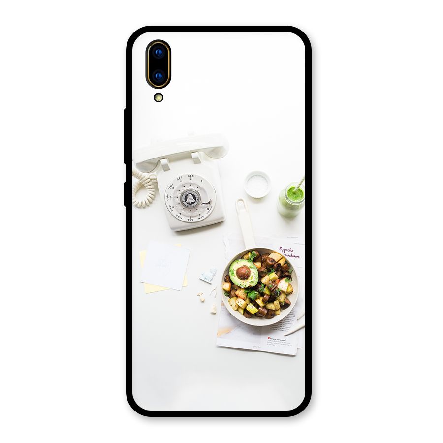 Morning Breakfast Glass Back Case for Vivo V11 Pro
