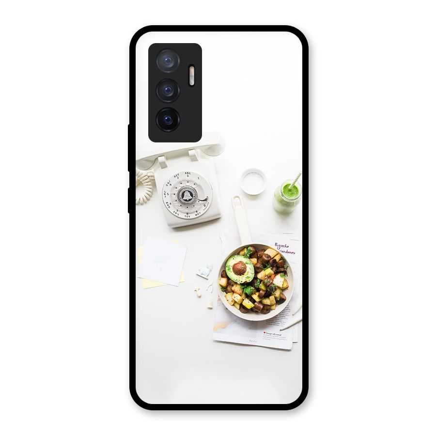 Morning Breakfast Glass Back Case for Vivo V23e
