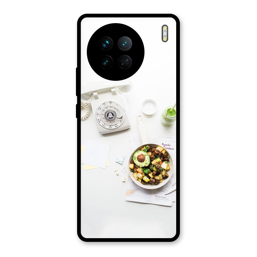 Morning Breakfast Glass Back Case for Vivo X90