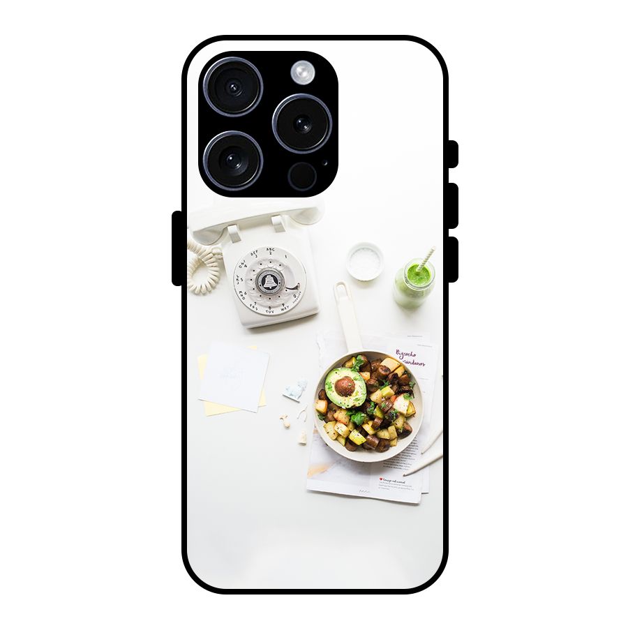 Morning Breakfast Glass Back Case for iPhone 15 Pro