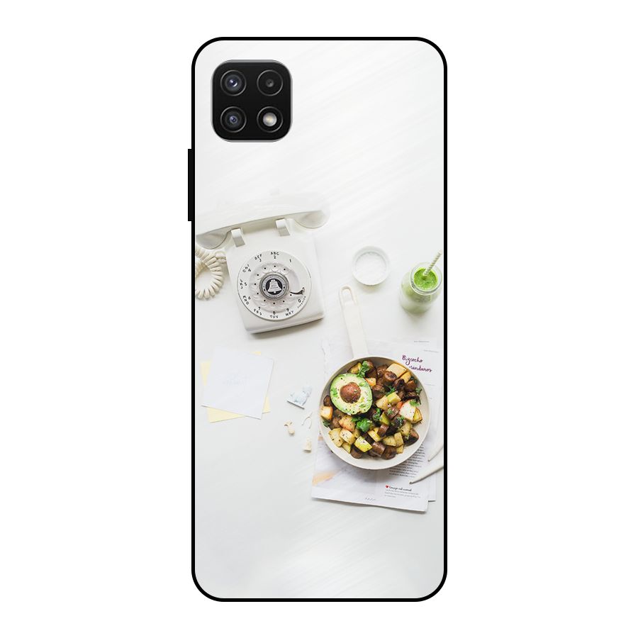 Morning Breakfast Metal Back Case for Galaxy A22 5G