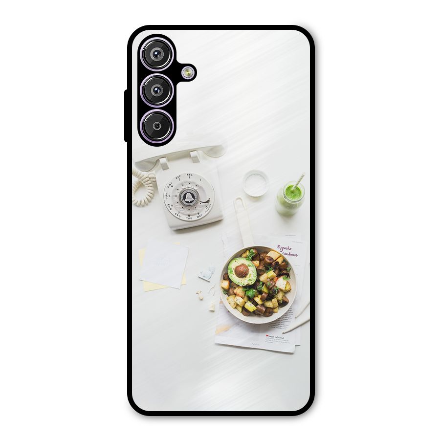 Morning Breakfast Metal Back Case for Galaxy M15