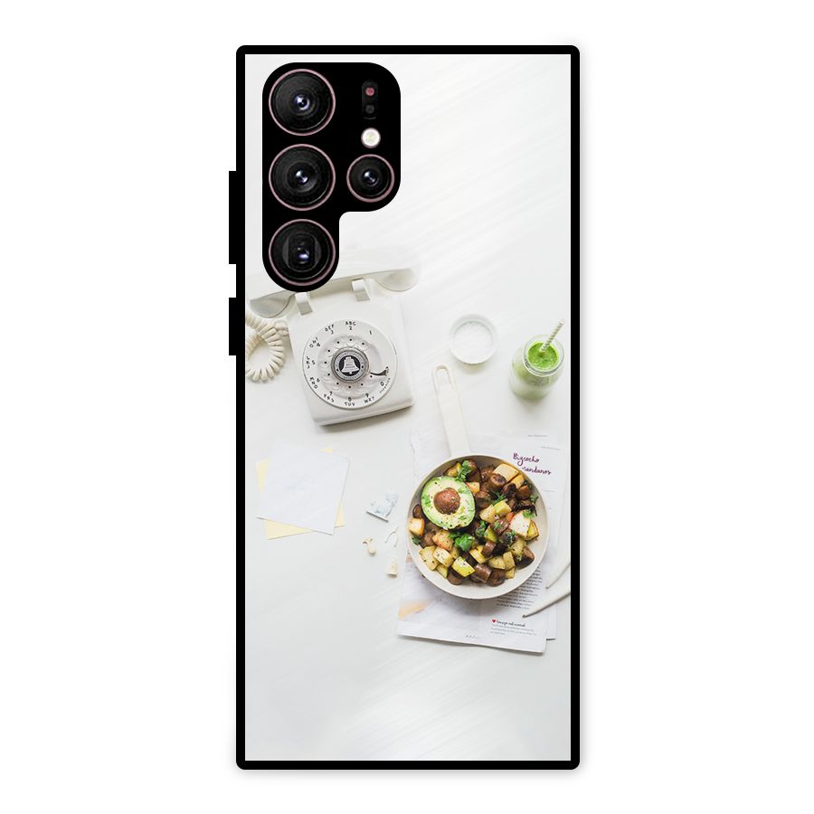 Morning Breakfast Metal Back Case for Galaxy S22 Ultra 5G