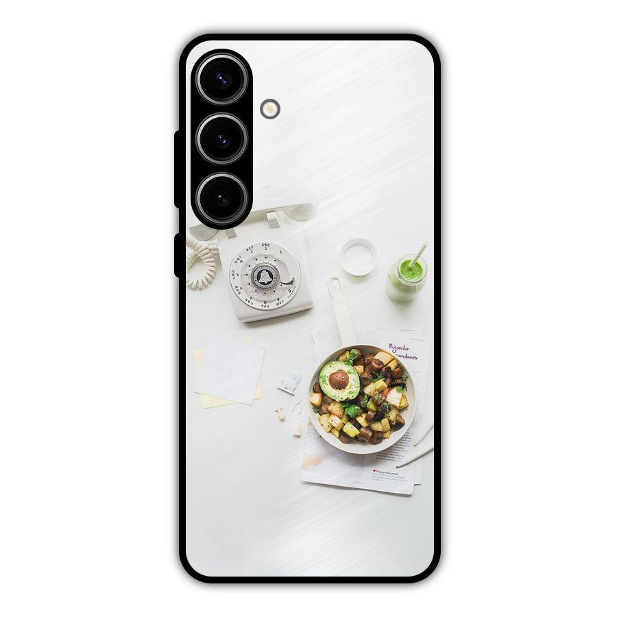 Morning Breakfast Metal Back Case for Galaxy S24 Plus