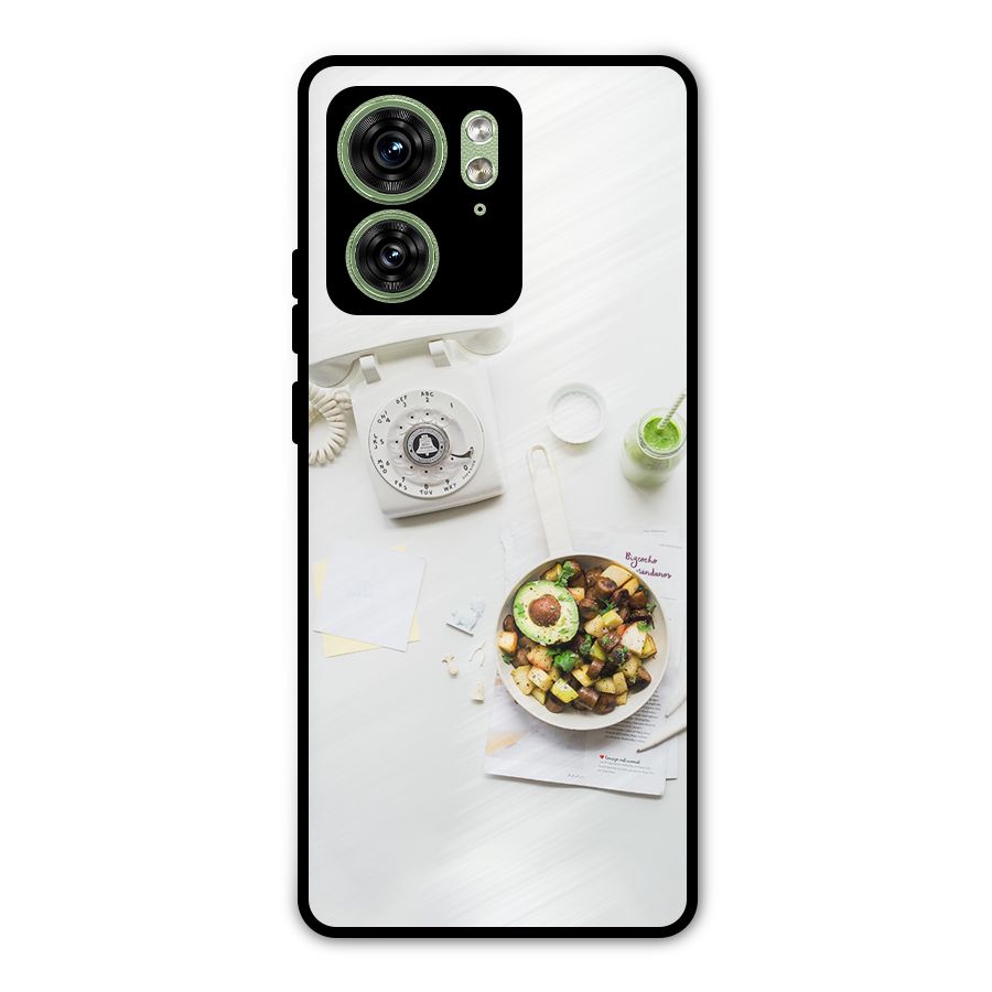 Morning Breakfast Metal Back Case for Motorola Edge 40 5G