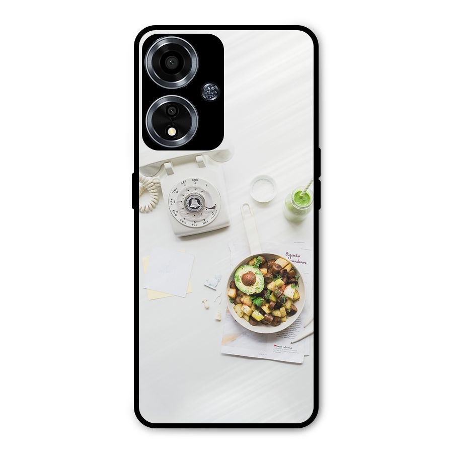 Morning Breakfast Metal Back Case for Oppo A59