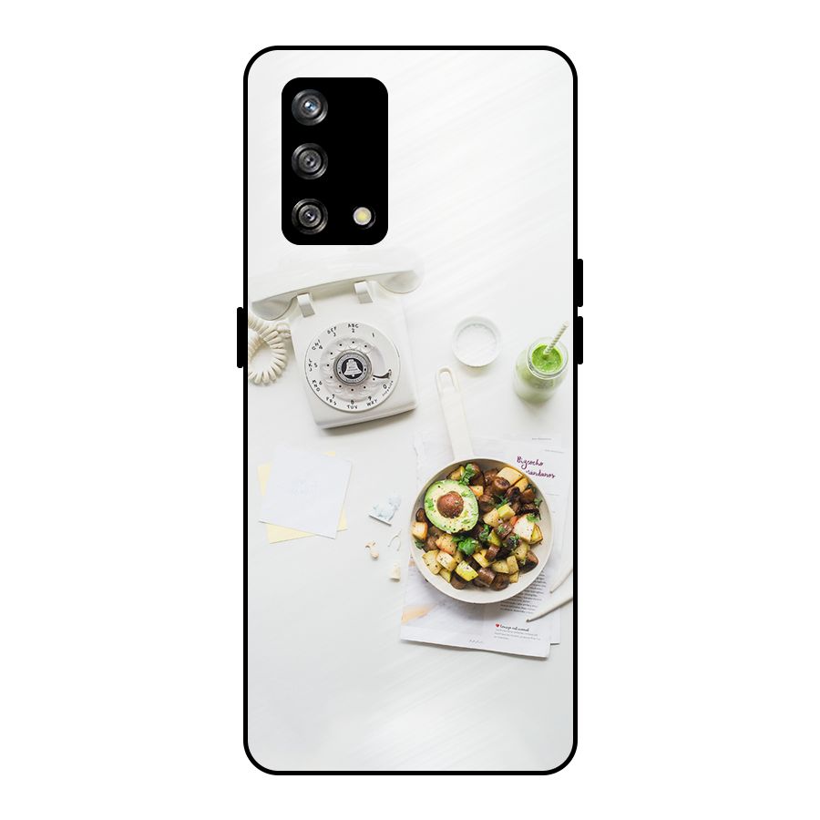 Morning Breakfast Metal Back Case for Oppo F19