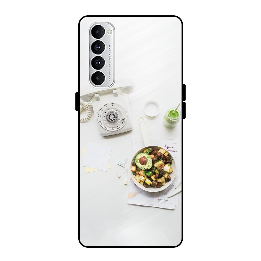 Morning Breakfast Metal Back Case for Oppo Reno4 Pro