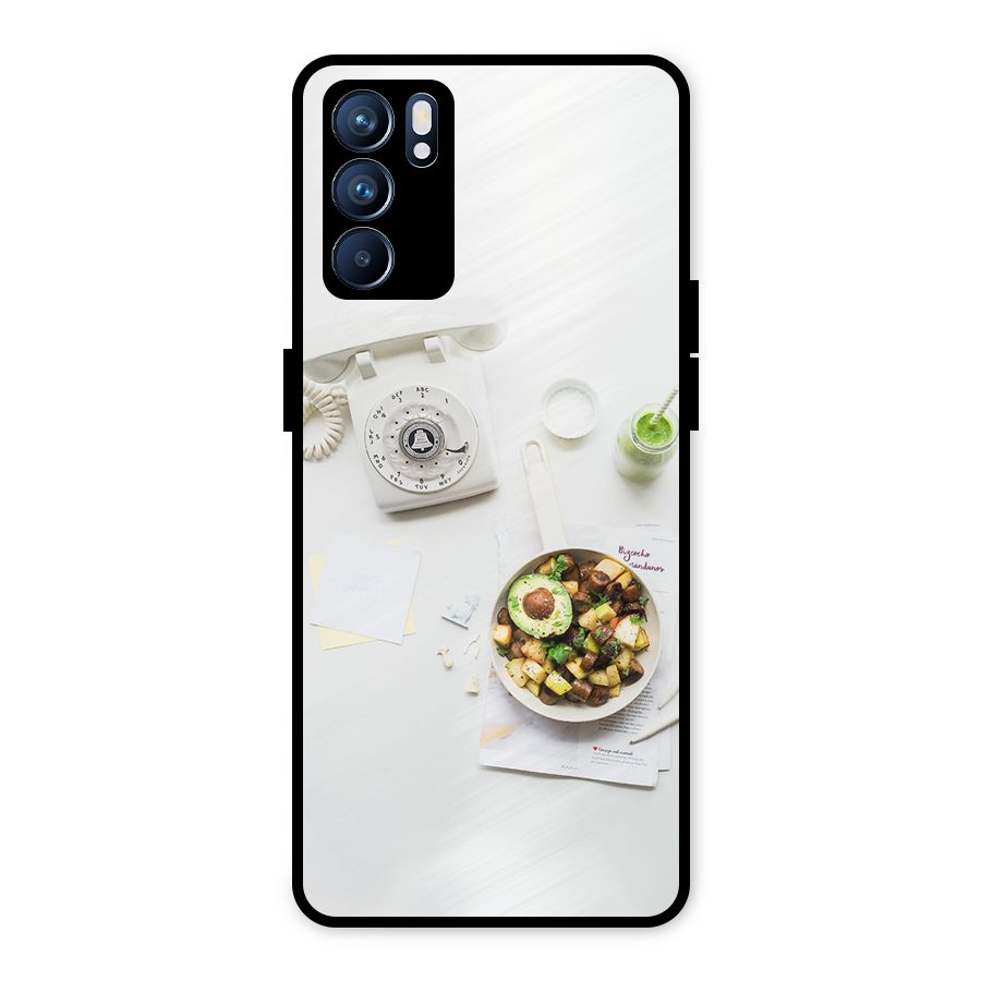 Morning Breakfast Metal Back Case for Oppo Reno6 5G