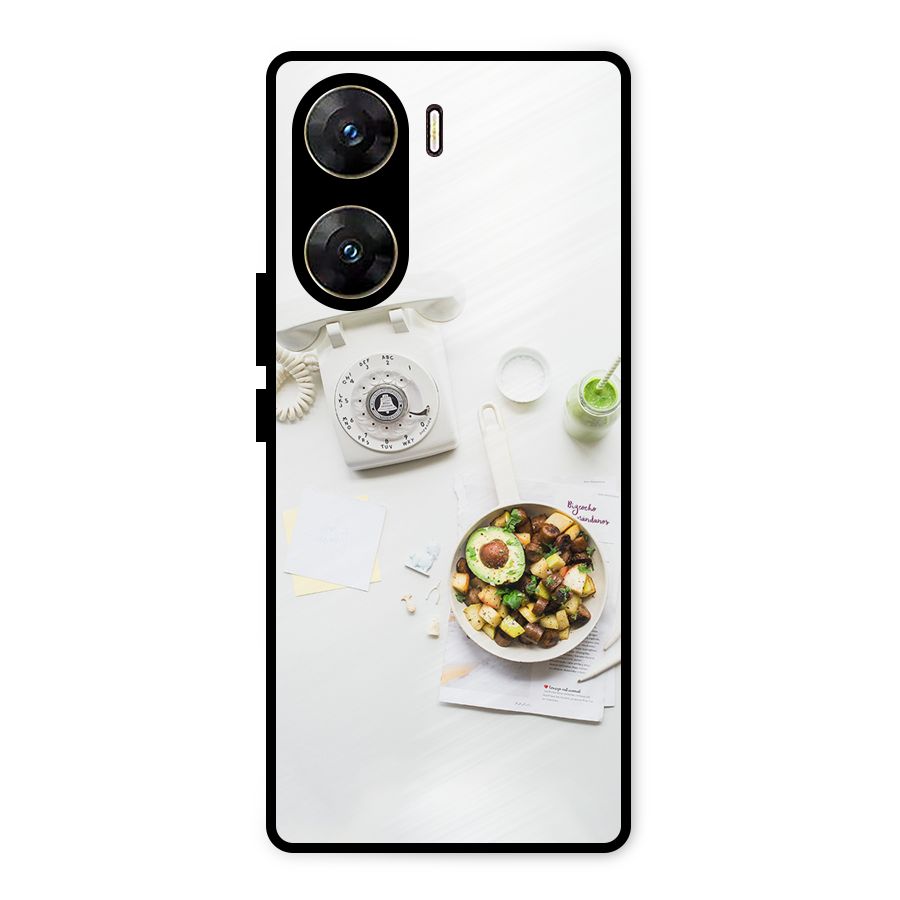 Morning Breakfast Metal Back Case for Vivo V29e