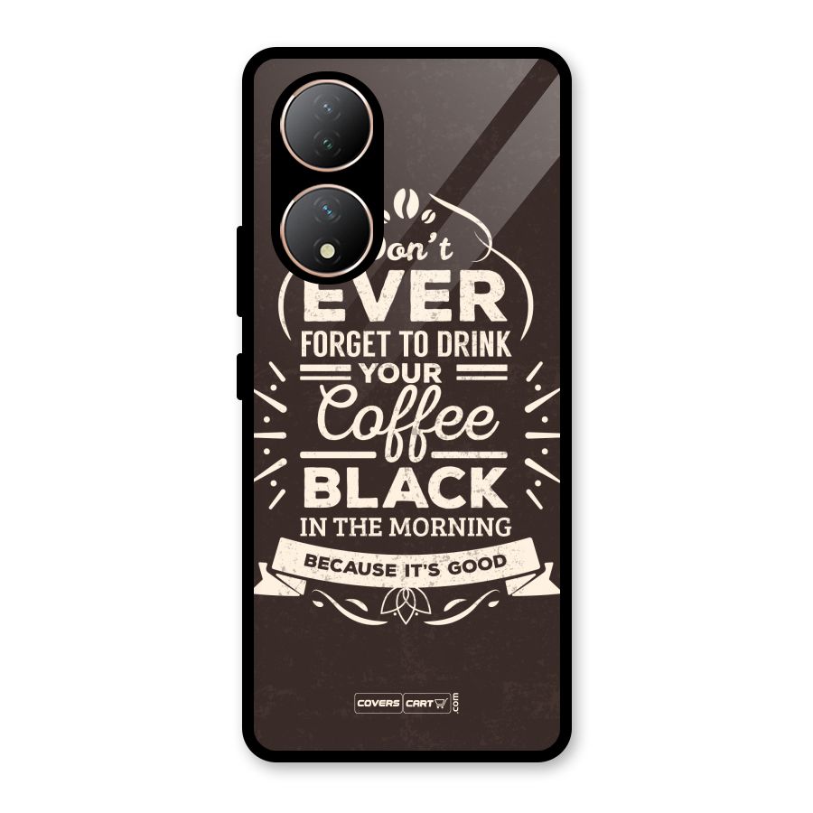 Morning Coffee Love Glass Back Case for Vivo Y100A