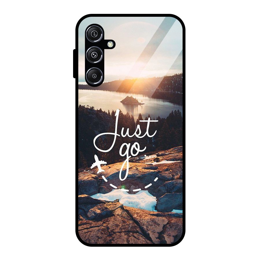 Morning Just Go Glass Back Case for Galaxy M34 5G