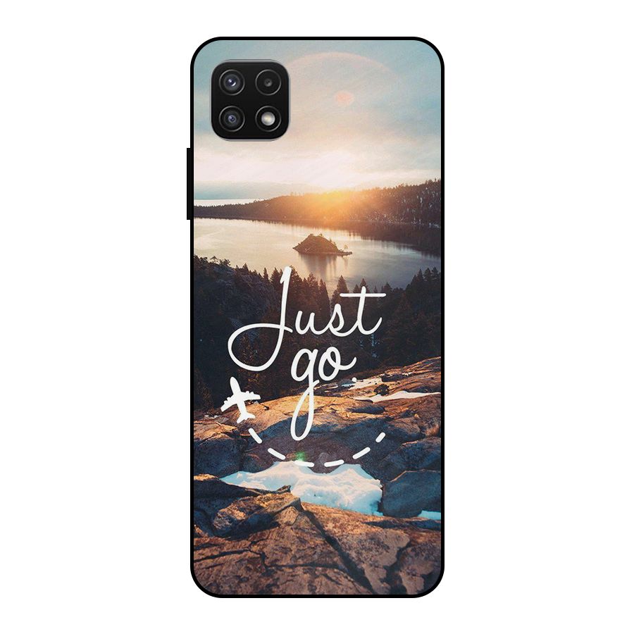 Morning Just Go Metal Back Case for Galaxy A22 5G