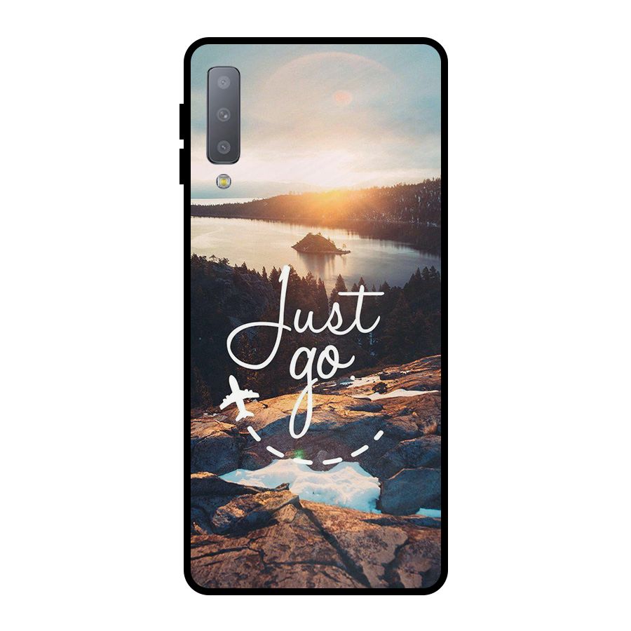 Morning Just Go Metal Back Case for Galaxy A7 (2018)