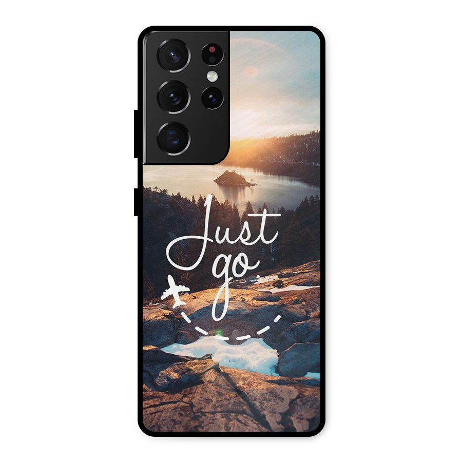 Morning Just Go Metal Back Case for Galaxy S21 Ultra 5G