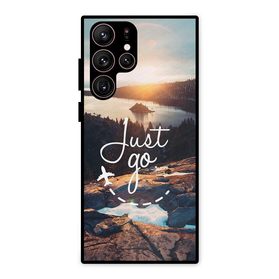 Morning Just Go Metal Back Case for Galaxy S22 Ultra 5G