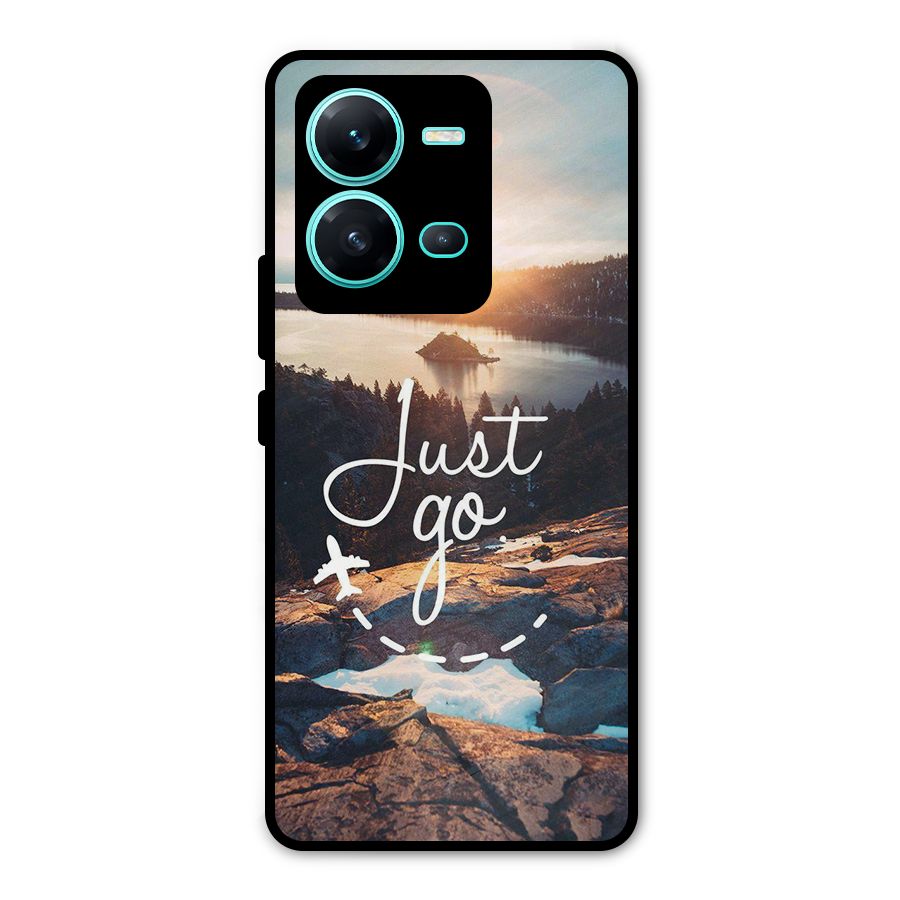 Morning Just Go Metal Back Case for Vivo V25