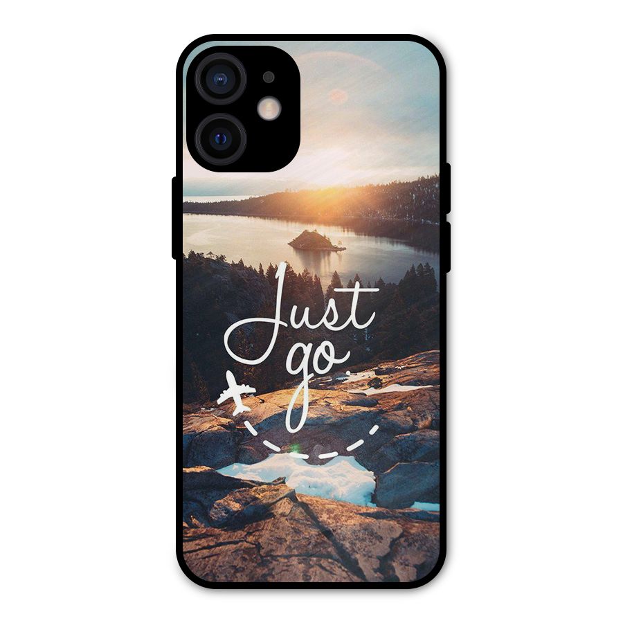 Morning Just Go Metal Back Case for iPhone 12 Mini