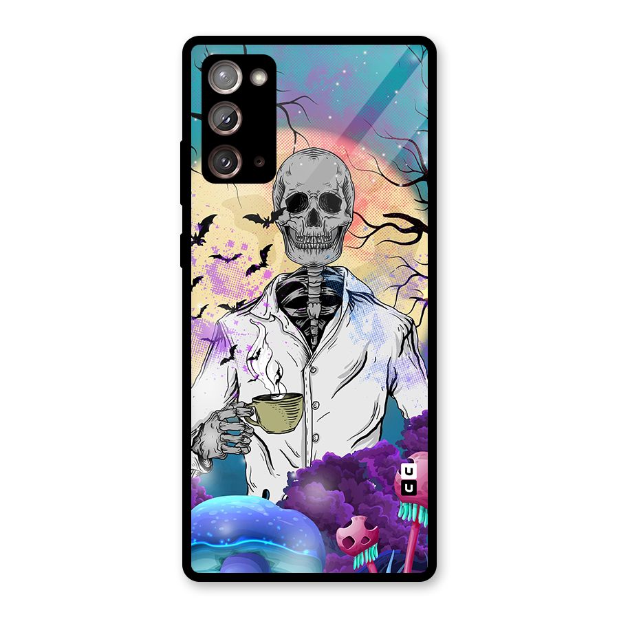 Morning Tea Skull Glass Back Case for Galaxy Note 20