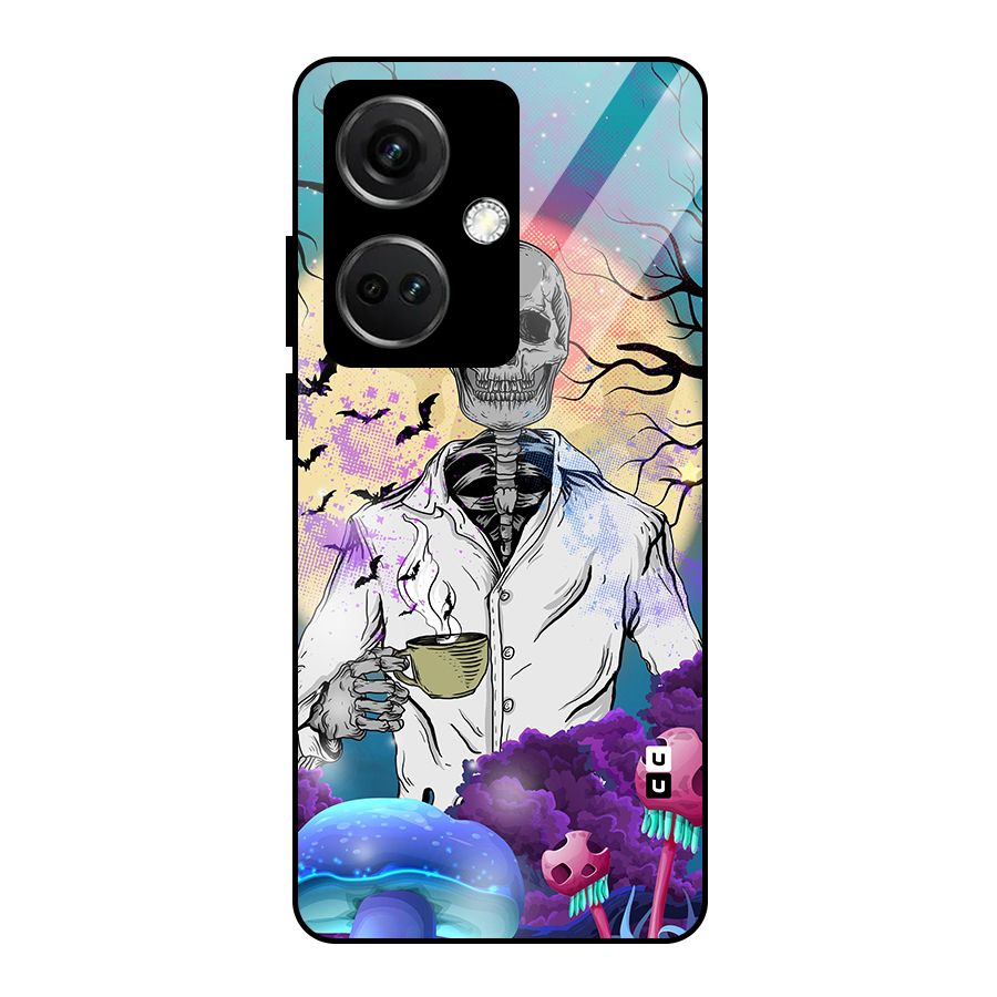 Morning Tea Skull Glass Back Case for OnePlus Nord CE 3 5G