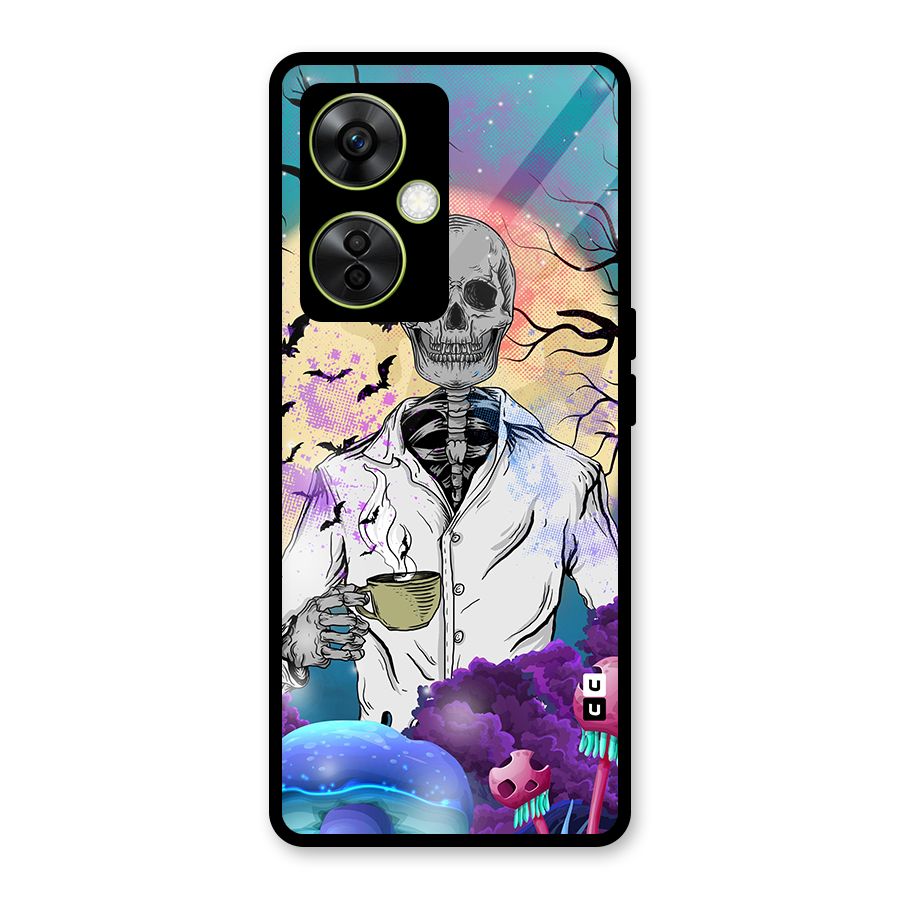 Morning Tea Skull Glass Back Case for OnePlus Nord CE 3 Lite