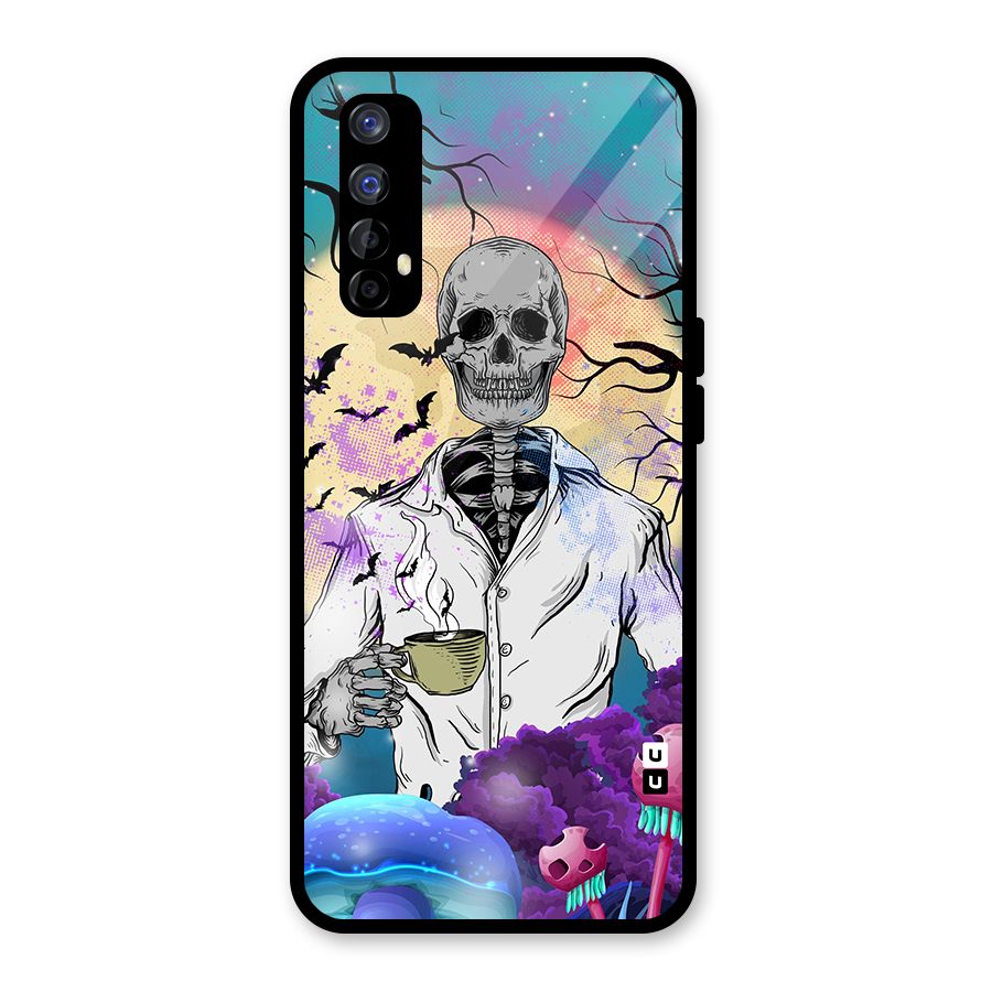 Morning Tea Skull Glass Back Case for Realme Narzo 20 Pro