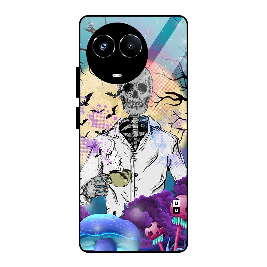 Morning Tea Skull Glass Back Case for Realme Narzo 60X