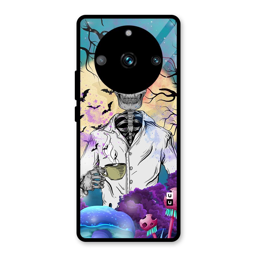 Morning Tea Skull Glass Back Case for Realme Narzo 60 Pro