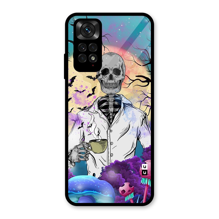Morning Tea Skull Glass Back Case for Redmi Note 11S