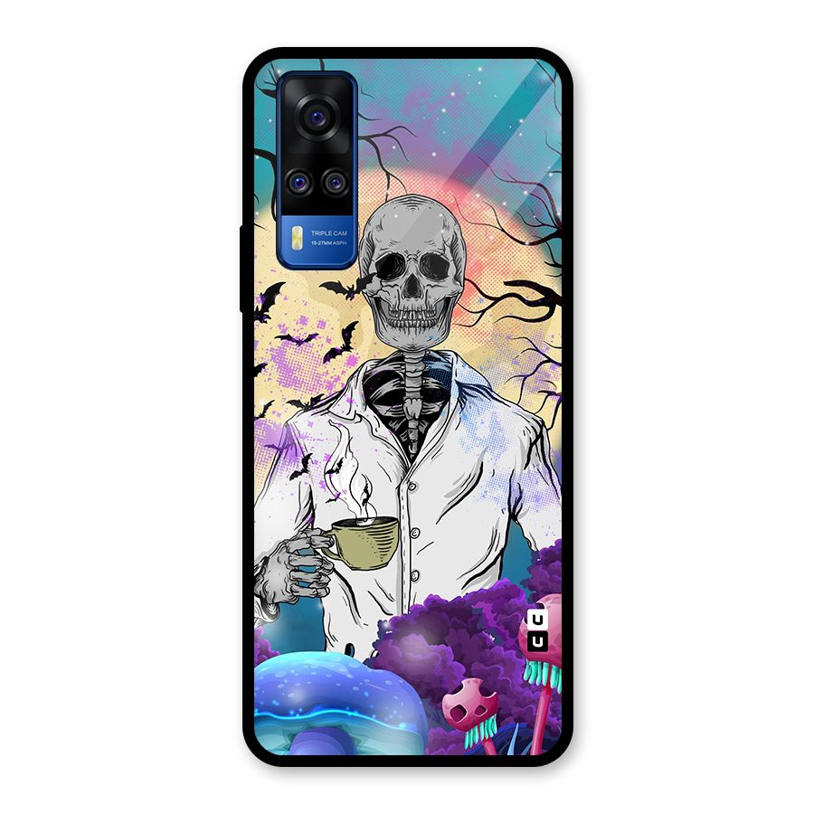 Morning Tea Skull Glass Back Case for Vivo Y31