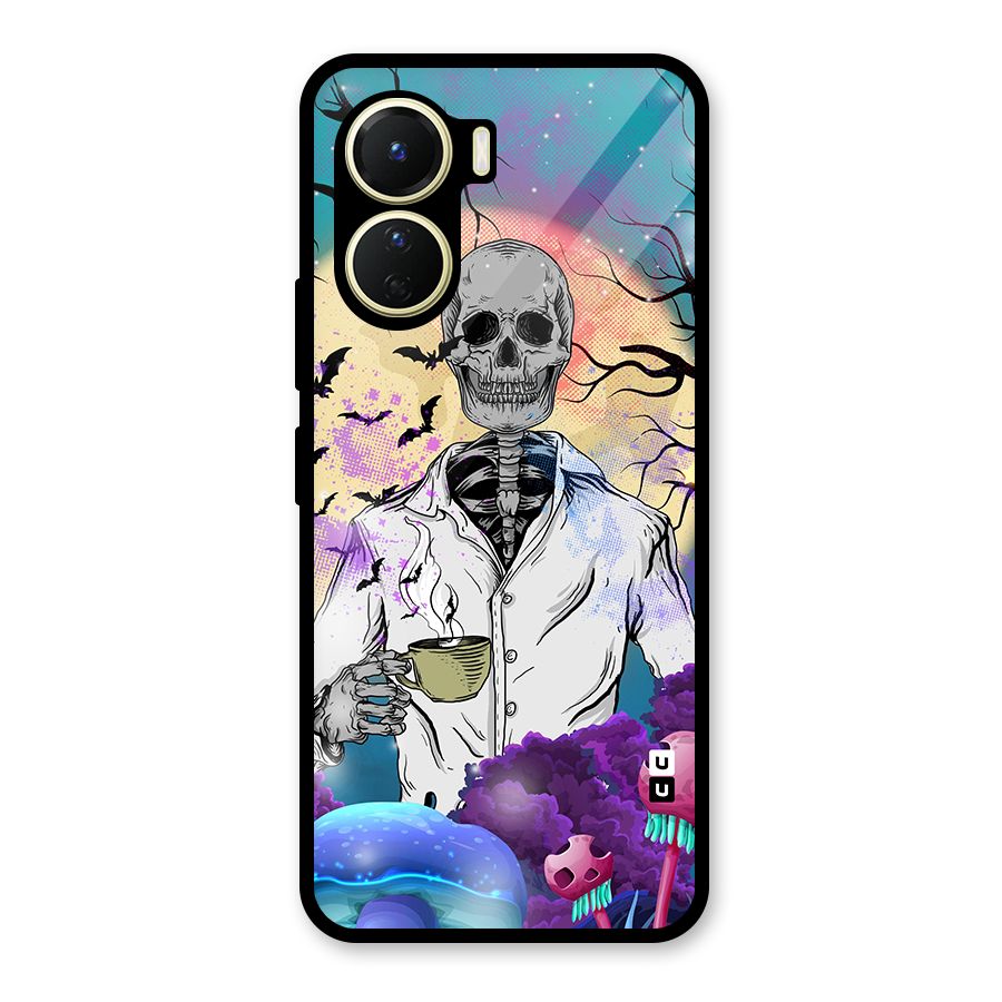 Morning Tea Skull Glass Back Case for Vivo Y56