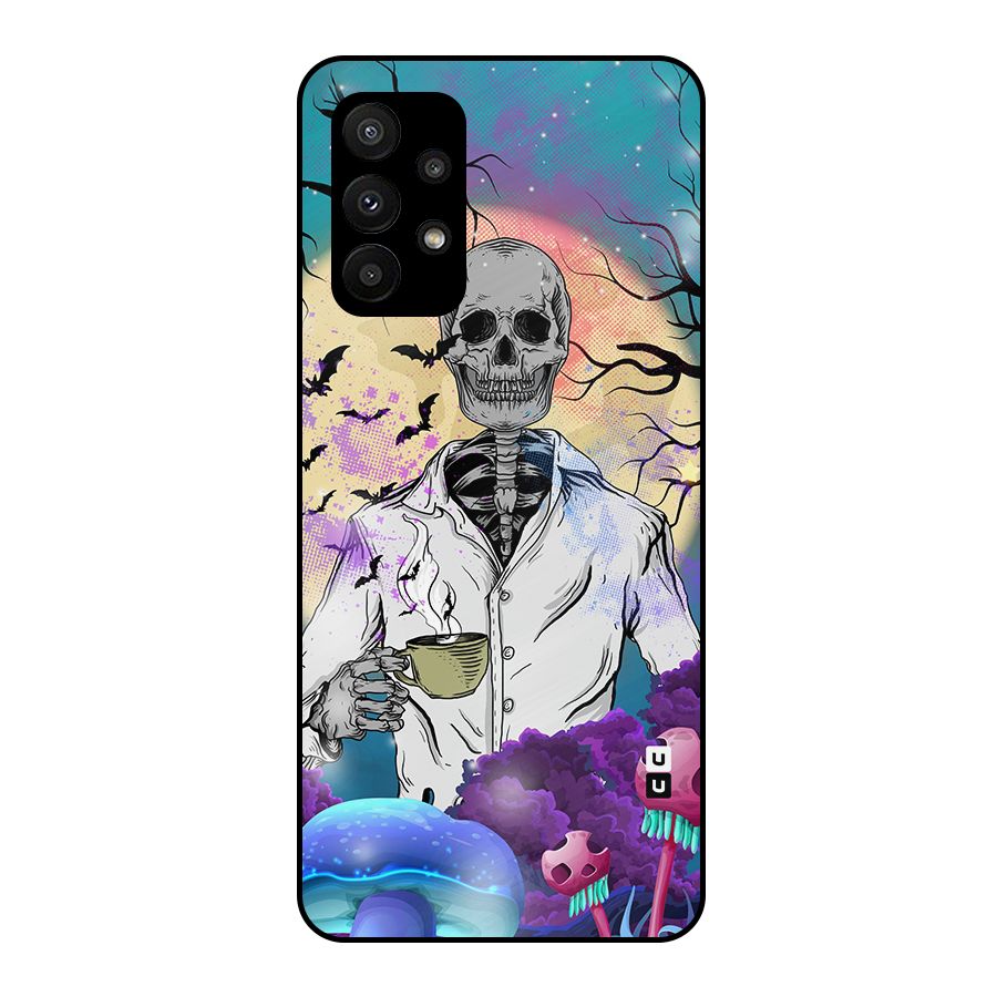 Morning Tea Skull Metal Back Case for Galaxy A23