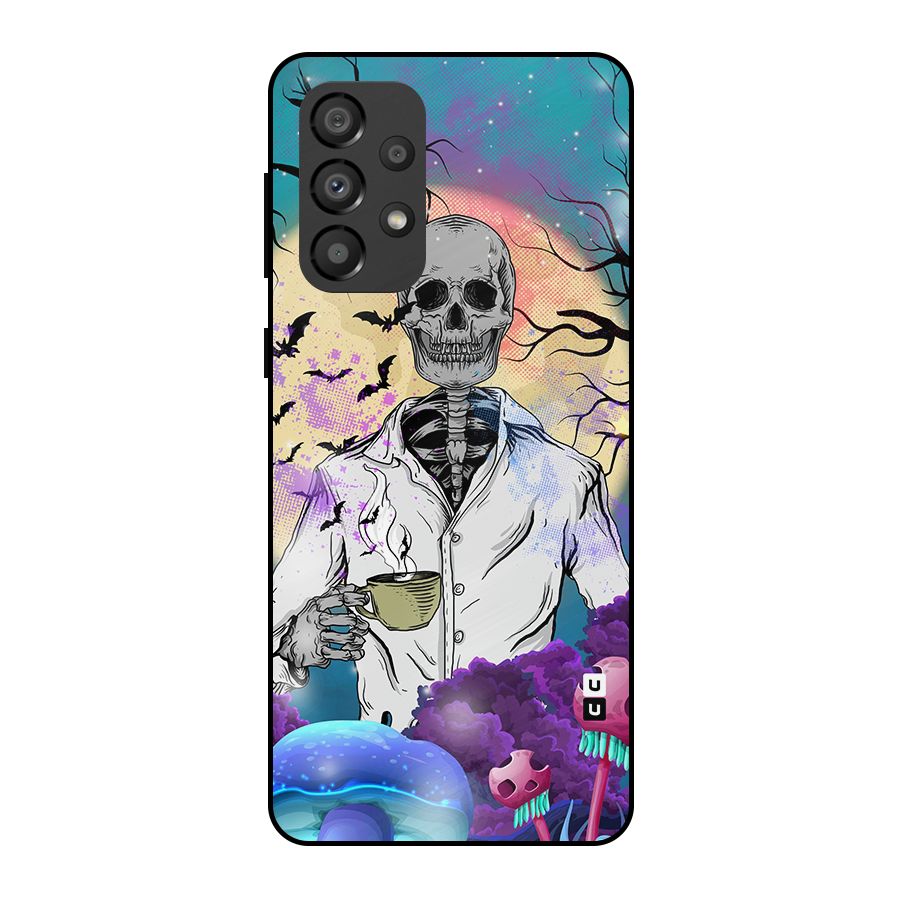 Morning Tea Skull Metal Back Case for Galaxy A33 5G