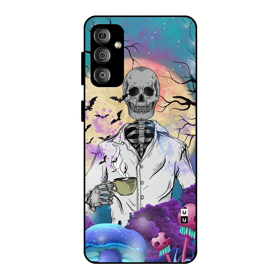Morning Tea Skull Metal Back Case for Galaxy F23