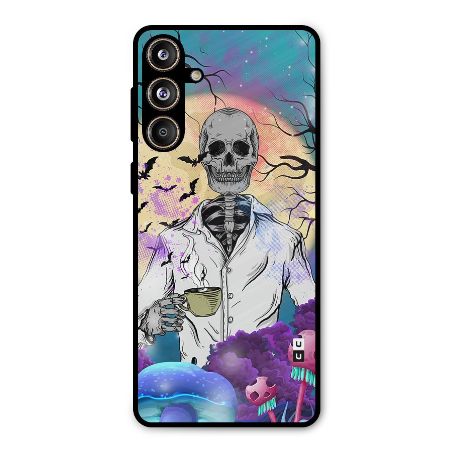 Morning Tea Skull Metal Back Case for Galaxy F55