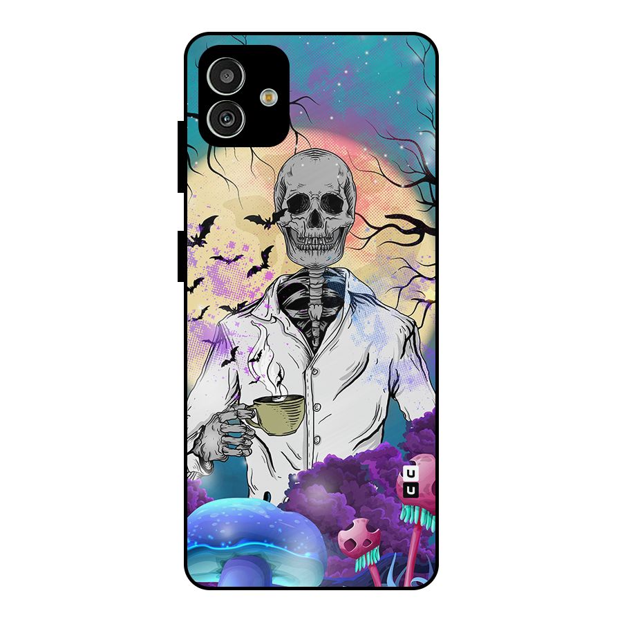 Morning Tea Skull Metal Back Case for Galaxy M13 5G