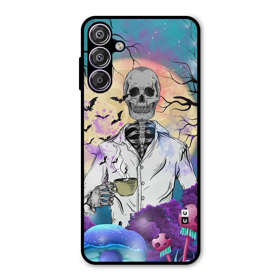 Morning Tea Skull Metal Back Case for Galaxy M15