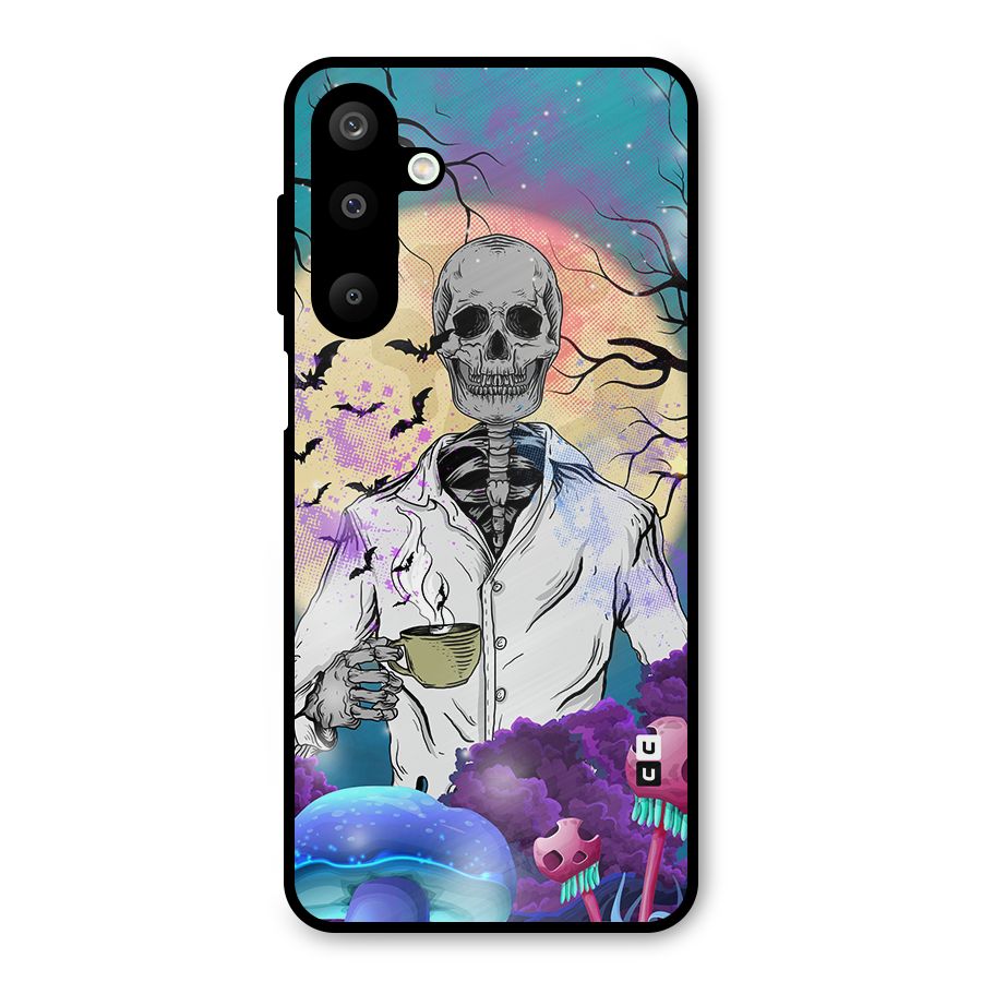 Morning Tea Skull Metal Back Case for Galaxy M16