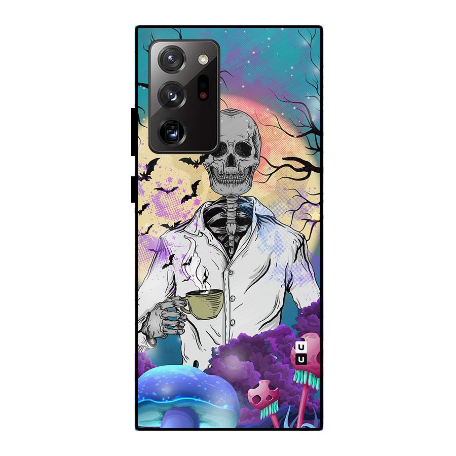 Morning Tea Skull Metal Back Case for Galaxy Note 20 Ultra