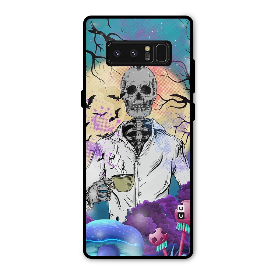 Morning Tea Skull Metal Back Case for Galaxy Note 8