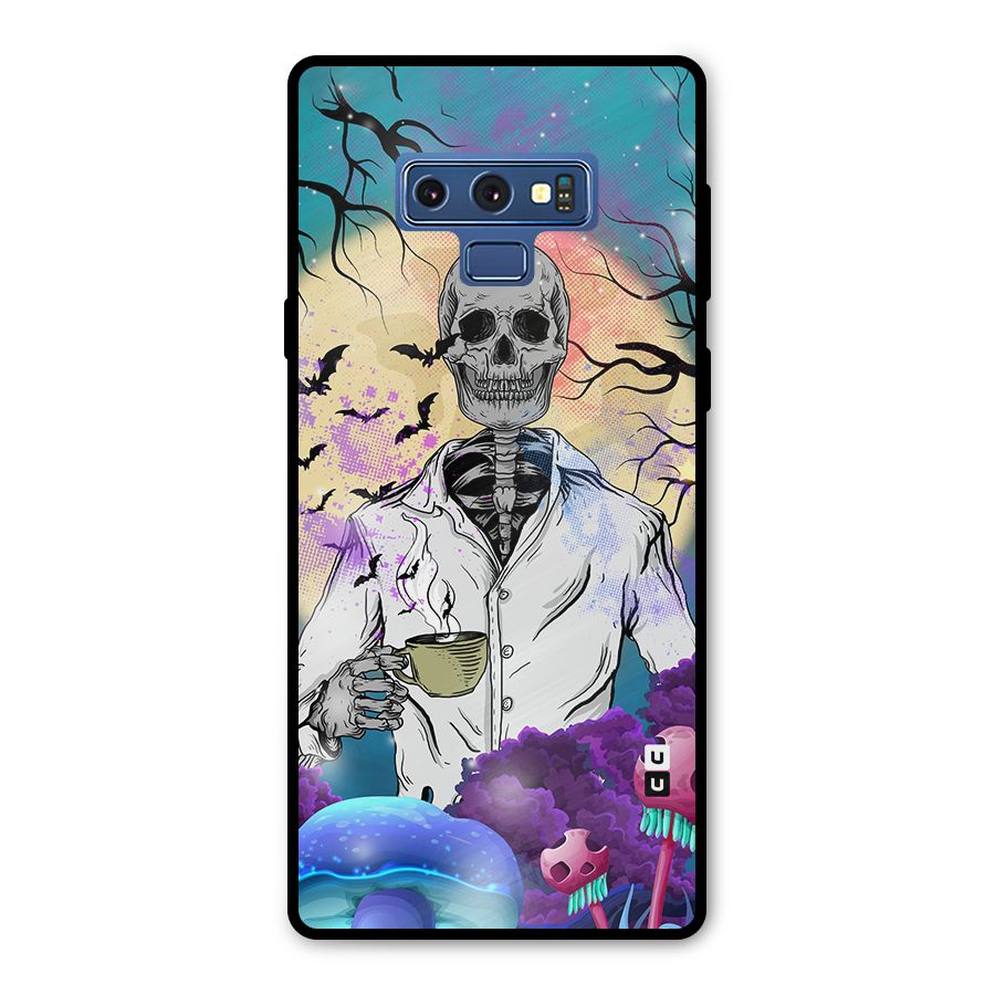 Morning Tea Skull Metal Back Case for Galaxy Note 9