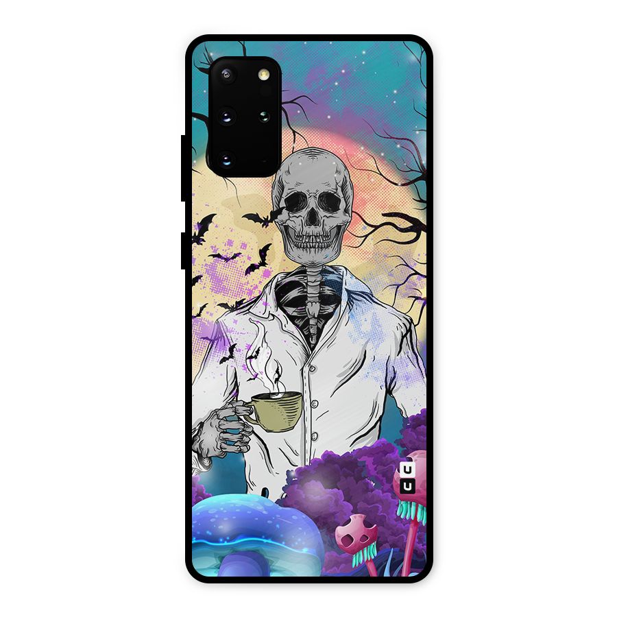 Morning Tea Skull Metal Back Case for Galaxy S20 Plus