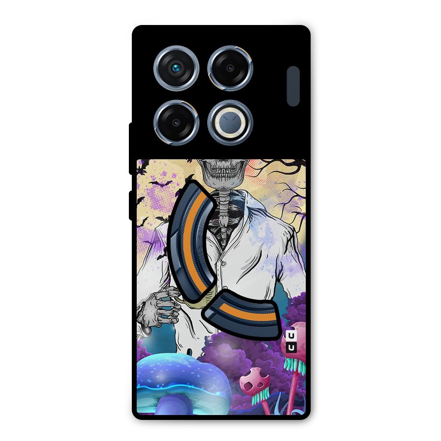Morning Tea Skull Metal Back Case for Infinix GT 20 Pro